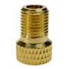 A close-up studio shot of a brass valve adapter. Produktbild-Vorschau