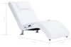 vidaXL Massage-Chaiselongue mit Kissen Weiß Kunstleder Produktbild-Vorschau 8