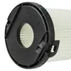 Close-up view of a black filter cap with an arrow indicator and a white pleated filter. Produktbild-Vorschau