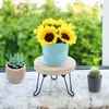 Holz Blumentopfständer - Tisch mit Baumscheibe - Blumen Produktbild-Vorschau 6