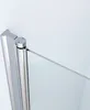 A close-up of a shower door hinge and glass panel. Produktbild-Vorschau