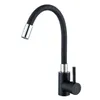A black kitchen faucet with a flexible spout and a single lever handle, isolated on a white background. Náhľad obrázku produktu