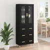 vidaXL Deska wysoka czarny dąb 69,5 x 34 x 180 cm Podgląd zdjęcia produktu 4