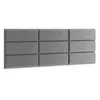 A row of gray upholstered wall panels against a white background. Produktbild-Vorschau