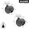 WAGNER Möbelrollen 4tlg. Set HART - Ø 50 mm, Produktbild-Vorschau 2