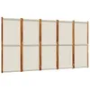 vidaXL 5-tlg. Paravent Hellgrau 350x180 cm Produktbild-Vorschau 1