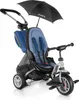 A Puky Ceety CAT S6 Premium Blau tricycle with a sun umbrella attached. Produktbild-Vorschau