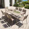 Ensemble table de jardin et 8 chaises en métal taupe - Voir les images du produit 1