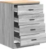 vidaXL Armadio per garage grigio Sonoma in legno di pino Anteprima dell’immagine prodotto 4
