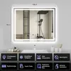 Puluomis Badspiegel 100x80 beschlagfrei mit 3 Farbe Produktbild-Vorschau 4