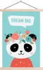 MuchoWow® Textilposter Panda - Blumen - Zitat 60x90 cm mit Produktbild-Vorschau 1