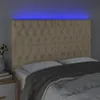 vidaXL LED Kopfteil Creme 160x7x118/128 cm Stoff -  Kopf- & Produktbild-Vorschau 4