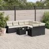 9-tlg. Garten-Sofagarnitur mit Kissen Schwarz Poly Rattan Produktbild-Vorschau 2
