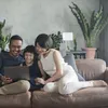 Stolní lampa Relaxdays, sada 2 ks, kovová základna a Náhled obrázku produktu 5