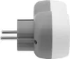 A side view of a gray and white electrical outlet adapter with two prongs. Anteprima dell’immagine prodotto