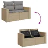 Modulares Garten-Sofa-Set 13-teilig, Poly Rattan Beige, Produktbild-Vorschau 3