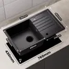 CECIPA Spülbecken Schwarz 78x45cm, Reversibel Granitspüle Produktbild-Vorschau 2