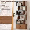 COSTWAY Boekenkast met deuren en 5 planken, roomdivider, Productafbeelding-voorbeeld 4