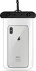 A white waterproof phone pouch with a smartphone inside, hanging from a black strap. Produktbild-Vorschau