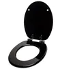 A black toilet seat and lid are shown against a white background. Náhled obrázku produktu