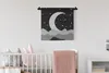 MuchoWow® Wandteppich Wandbehang Nacht - Mond - Schwarz - Produktbild-Vorschau 1