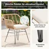 Polyrattan Balkonmöbel Set 3-teilig, Gartenmöbel, Glastisch Produktbild-Vorschau 5