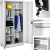 Skříňka se 6 přihrádkami a tyčí na oblečení - šedá, 80 cm Náhled obrázku produktu 2