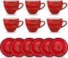 Wilmax Espressotasse mit Untertasse 110 ml Rot Porzellan Produktbild-Vorschau 1
