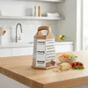 WELLHAUS Küchenreibe 6-seitig Edelstahl mit braunem Griff Produktbild-Vorschau 7