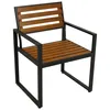 A single outdoor chair with a metal frame and wooden slats. Produktbild-Vorschau
