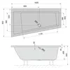 Polysan ANDRA L asymmetrische Badewanne 160x90x45cm, Weiß Produktbild-Vorschau 4