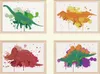 Dinosaurier Bilder 4er Set DIN A4 Kinderzimmer Wandbilder Produktbild-Vorschau 1