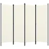 vidaXL Divisorio 4 pezzi bianco crema 200x180 cm - Divisori Anteprima dell’immagine prodotto 11