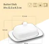 Wilmax Butterdose 19 cm Porzellan Weiß mit Edelstahlmesser Produktbild-Vorschau 3