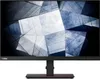 A Lenovo ThinkVision monitor is shown from the front, displaying an abstract geometric pattern on its screen. Produktbild-Vorschau