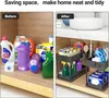 Étagère sous lavabo 2 étages Organiseur de cuisine - Noir Voir les images du produit 3