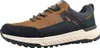 A single brown and navy sneaker is shown against a white background. Voir les images du produit