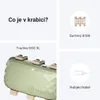 A collage of images showing what is included in the Tractive GPS Dog XL box, including the device itself, a rubber holder, and a charging cable. Anteprima dell’immagine prodotto