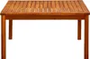 A wooden garden coffee table with a slatted top and four legs, isolated on a white background. Náhled obrázku produktu