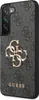 A close-up view of a smartphone case with a repeating Guess logo pattern and a prominent Guess logo emblem. Produktbild-Vorschau