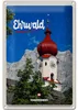 Blechschild Reise 20x30cm Ehrwald Österreich Kirche roter Produktbild-Vorschau 1