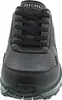 A front view of a black Skechers sneaker. Voir les images du produit