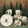 set colazione 12 pezzi albero di Natale in gres 6 persone Anteprima dell’immagine prodotto 3