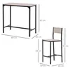 HOMCOM Bartisch Set 3-teilig, Esstisch mit 2 Barhocker, Produktbild-Vorschau 3