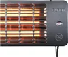 A close-up shot of a gray electric heater with glowing orange heating elements. Náhled obrázku produktu