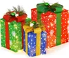COSTWAY Set de 3 boîtes cadeaux LED, boîte de Noël avec Voir les images du produit 1