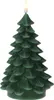 A green LED candle shaped like a Christmas tree. Produktbild-Vorschau