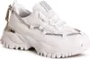 A single white sneaker shown from a diagonal angle against a white background.