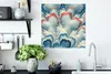 MuchoWow® Poster Ein weiß-blaues Blumenmuster 50x50 cm - Produktbild-Vorschau 3