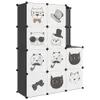 vidaXL Detská šatníková skriňa Modular s 10 kockami Black Náhľad obrázku produktu 1